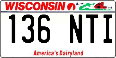 WI license plate 136NTI