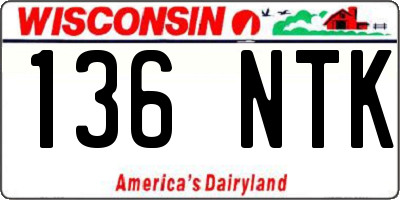 WI license plate 136NTK