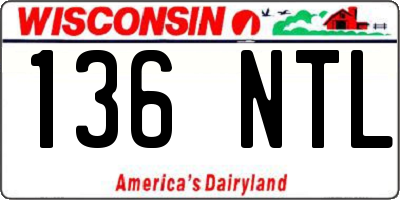 WI license plate 136NTL