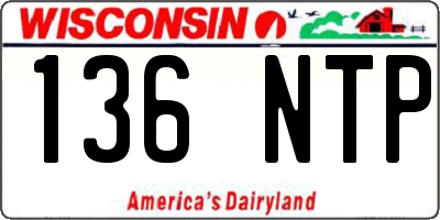 WI license plate 136NTP