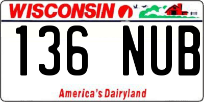 WI license plate 136NUB