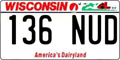 WI license plate 136NUD