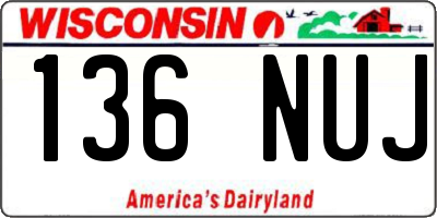 WI license plate 136NUJ