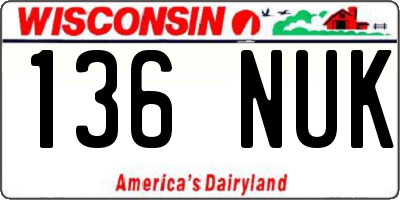 WI license plate 136NUK