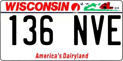 WI license plate 136NVE