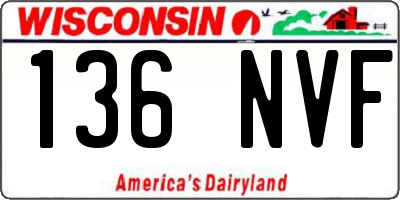 WI license plate 136NVF
