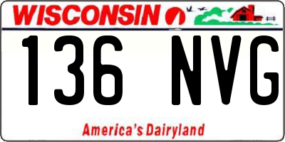 WI license plate 136NVG