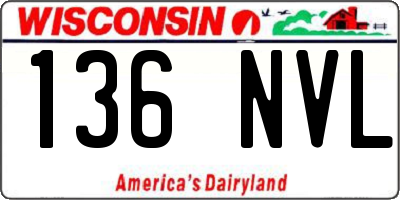 WI license plate 136NVL