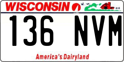 WI license plate 136NVM