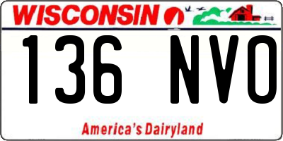 WI license plate 136NVO
