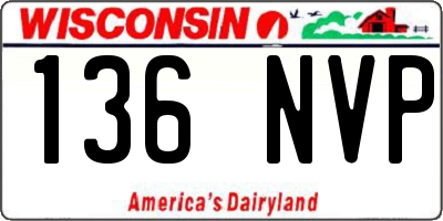 WI license plate 136NVP