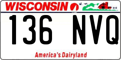 WI license plate 136NVQ