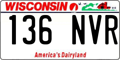 WI license plate 136NVR