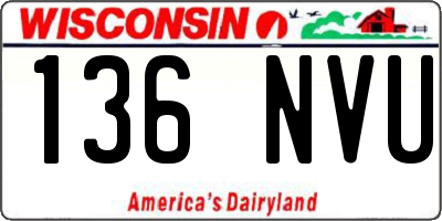 WI license plate 136NVU