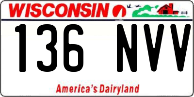 WI license plate 136NVV