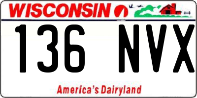 WI license plate 136NVX
