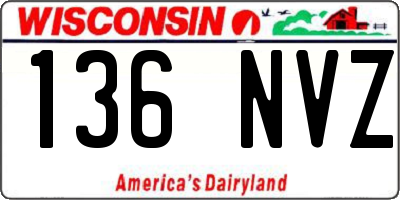 WI license plate 136NVZ