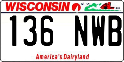 WI license plate 136NWB