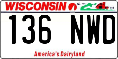 WI license plate 136NWD