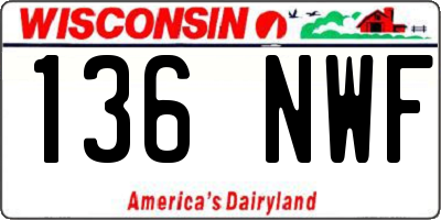 WI license plate 136NWF