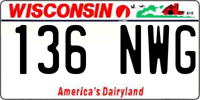WI license plate 136NWG