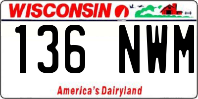 WI license plate 136NWM