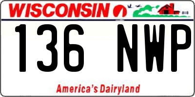 WI license plate 136NWP
