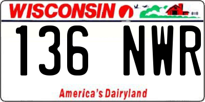 WI license plate 136NWR