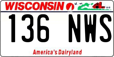 WI license plate 136NWS