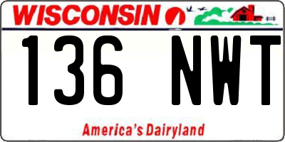 WI license plate 136NWT