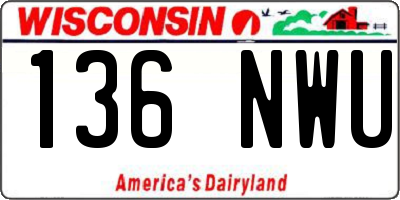 WI license plate 136NWU