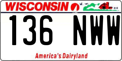 WI license plate 136NWW