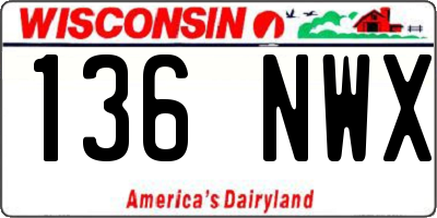 WI license plate 136NWX