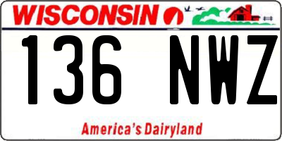 WI license plate 136NWZ