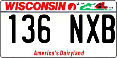WI license plate 136NXB