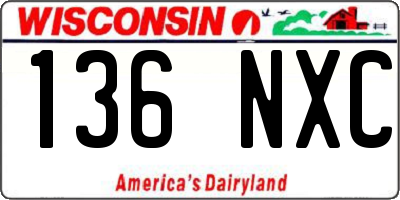WI license plate 136NXC