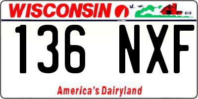 WI license plate 136NXF