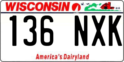 WI license plate 136NXK