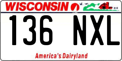 WI license plate 136NXL