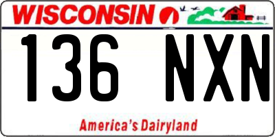 WI license plate 136NXN