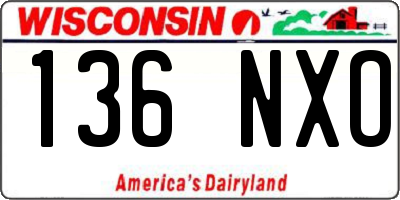 WI license plate 136NXO