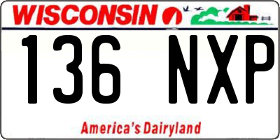 WI license plate 136NXP