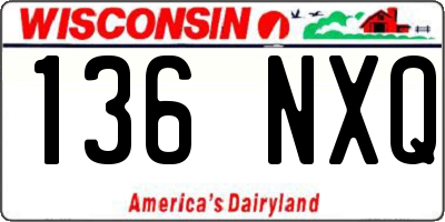 WI license plate 136NXQ