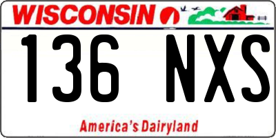WI license plate 136NXS