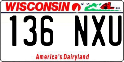WI license plate 136NXU
