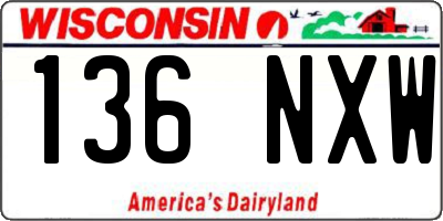 WI license plate 136NXW