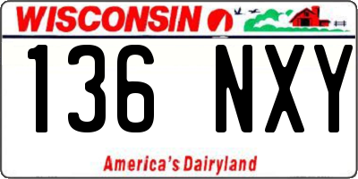 WI license plate 136NXY