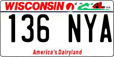 WI license plate 136NYA