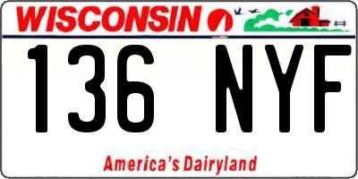 WI license plate 136NYF
