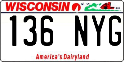 WI license plate 136NYG